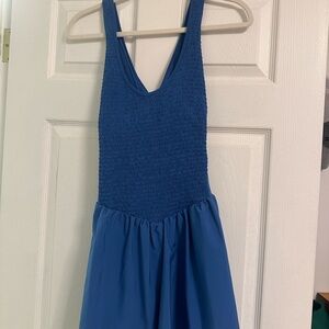 Royal Blue Smocked Bodice Dress JoyLab
